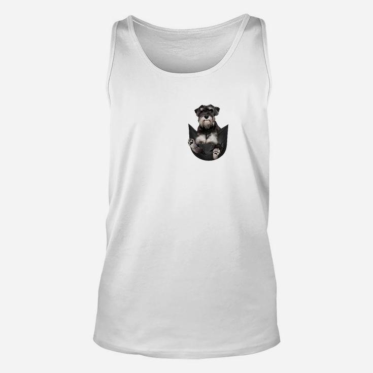 Weißes Unisex Unisex TankTop mit Katzen-Taschenprint, Stilvolles Katzenmotiv