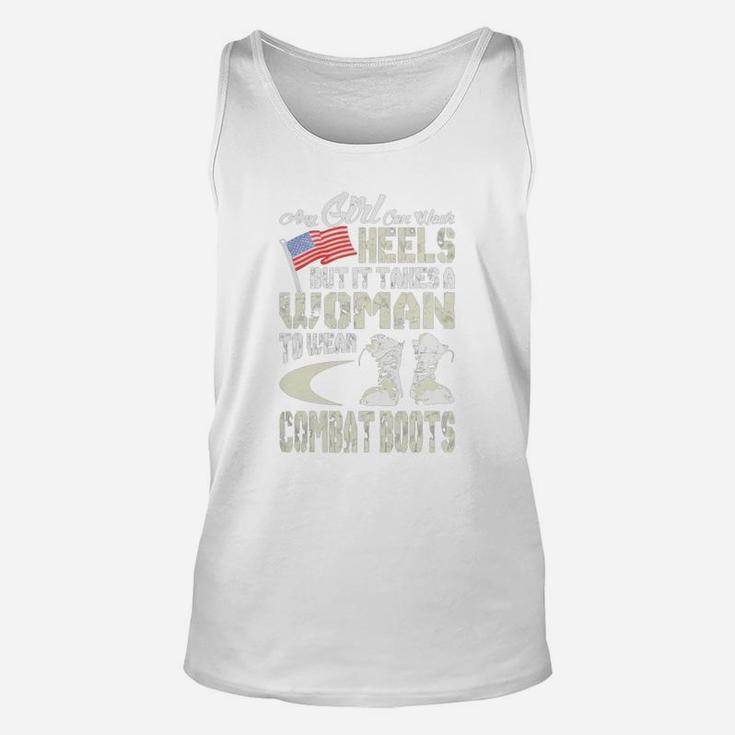 Woman To Wear Combat Boots Army Military T Shirt Unisex Tank Top