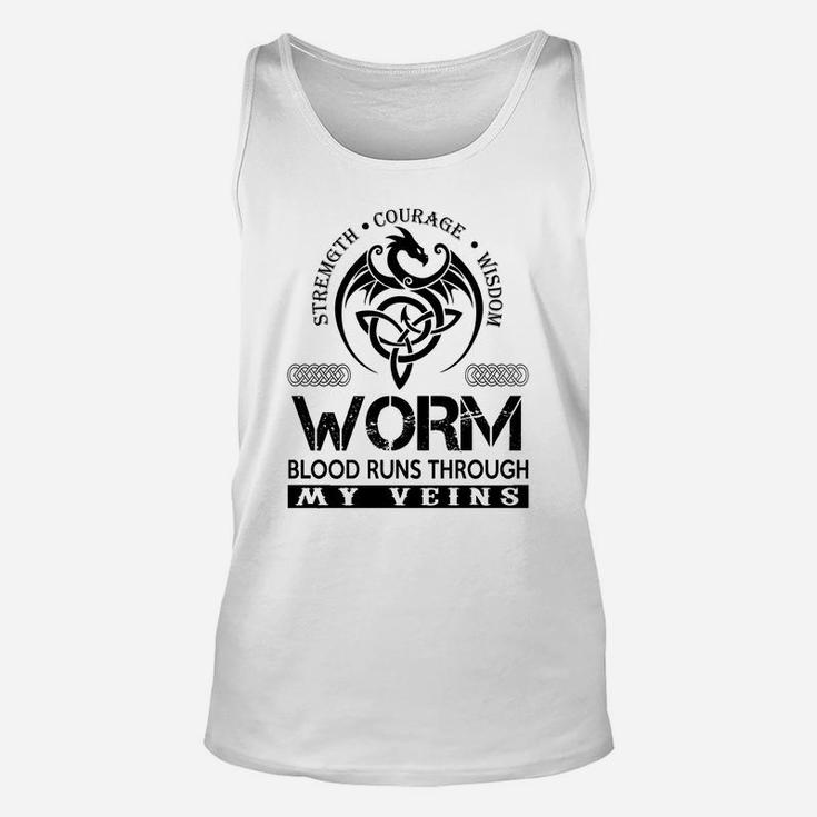 Worm Shirts - Worm Blood Runs Through My Veins Name Shirts Unisex Tank Top
