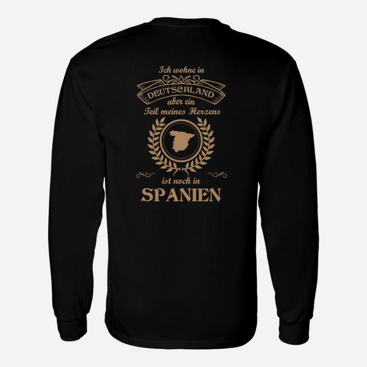 Deutsch-Spanische Verbundenheit Langarmshirts, Ich Lebe in Deutschland Herz in Spanien