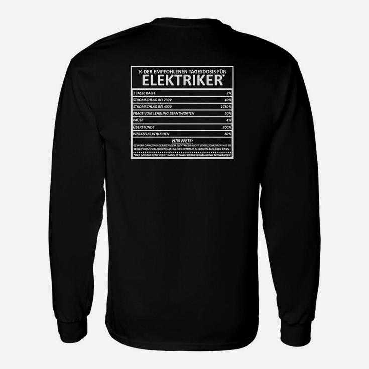 Elektriker Langarmshirts Schwarz, Lustige Berufsdefinition