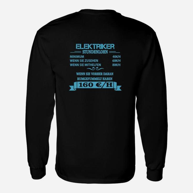 Elektriker Stundenlohn Blau Langarmshirts