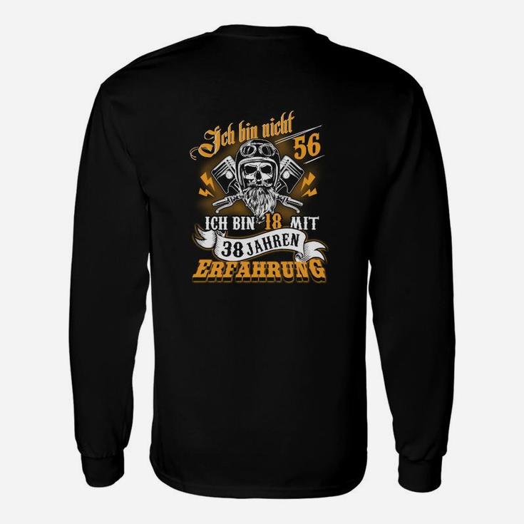 Lustiges Geburtstag Langarmshirts, 18 mit 38 Jahren Erfahrung, Totenkopf-Design