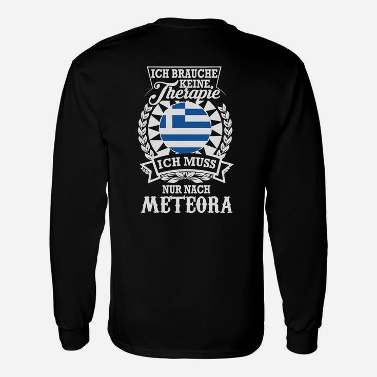 Meteora Griechenland Langarmshirts Ich brauche keine Therapie, Flaggen-Design