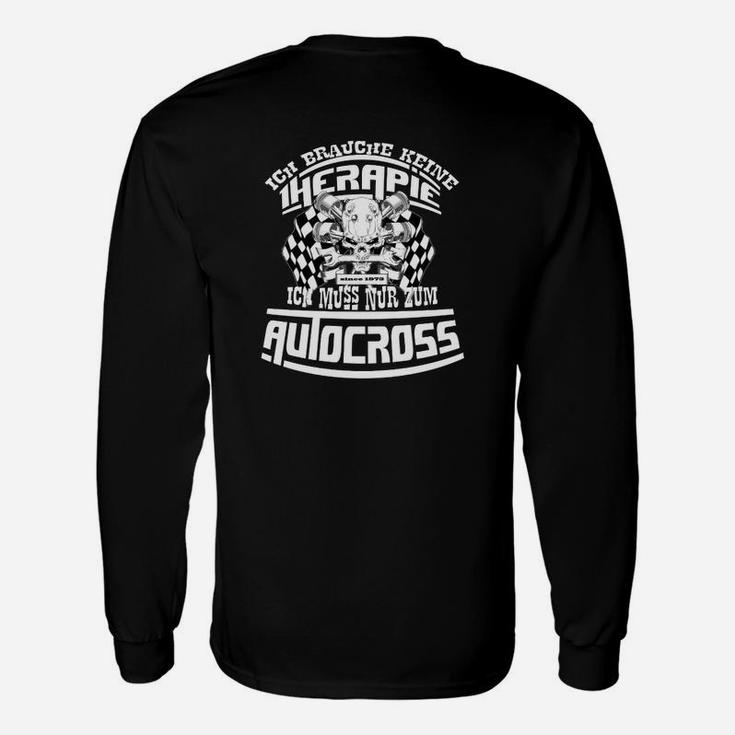 Motocross-Therapie Schwarzes Langarmshirts, Lustiger Spruch & Design