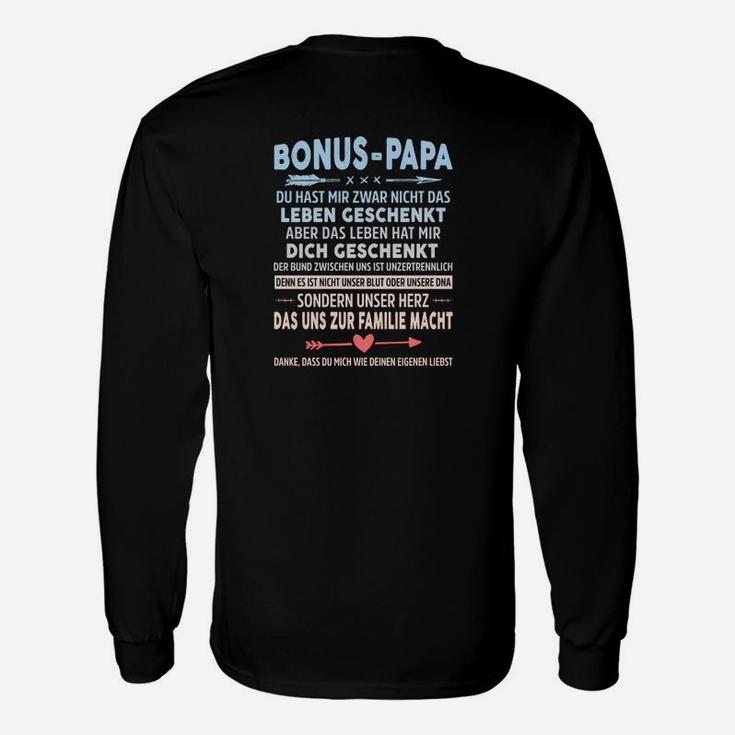 Personalisiertes Bonus-Papa Langarmshirts mit Botschaft, Herzdesign