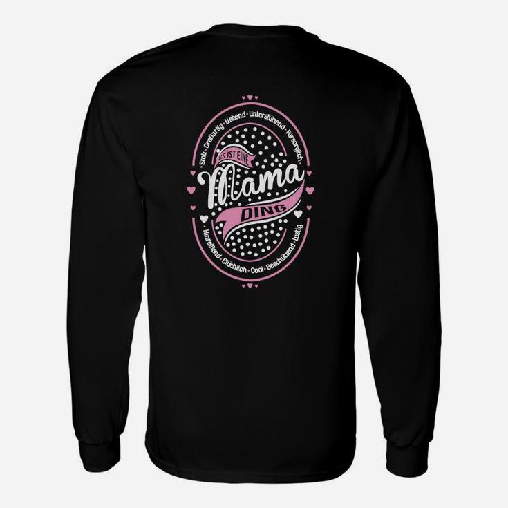 Retro Diner Stil Langarmshirts Mama's Diner, Schwarz mit Rosa Highlights