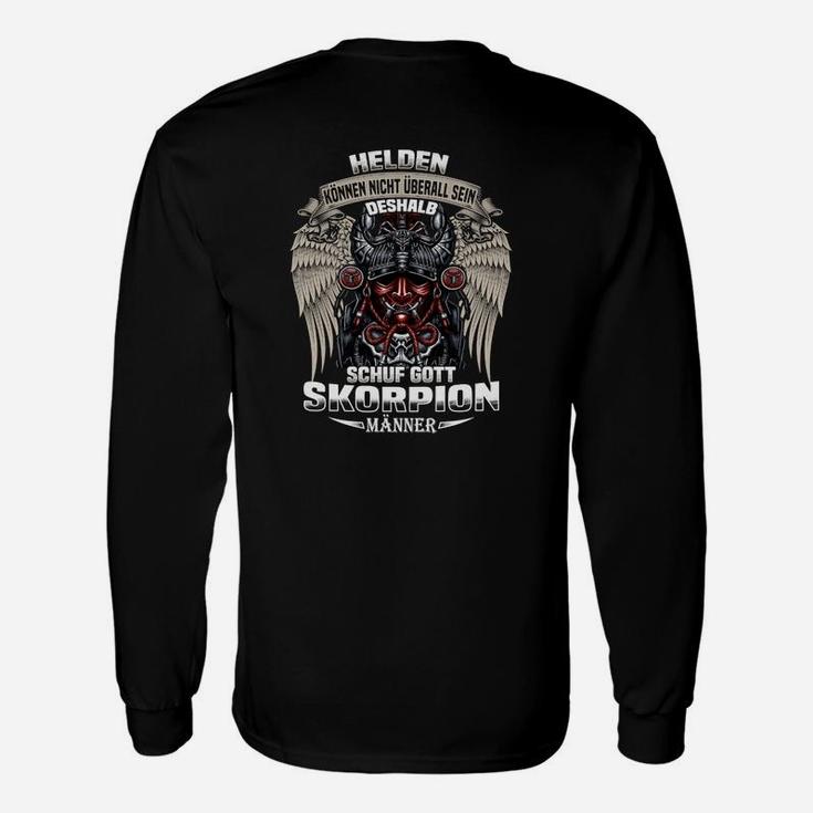 Schwarzes Herren Langarmshirts mit Skorpion-Motiv, Spruch für Sternzeichen Fans