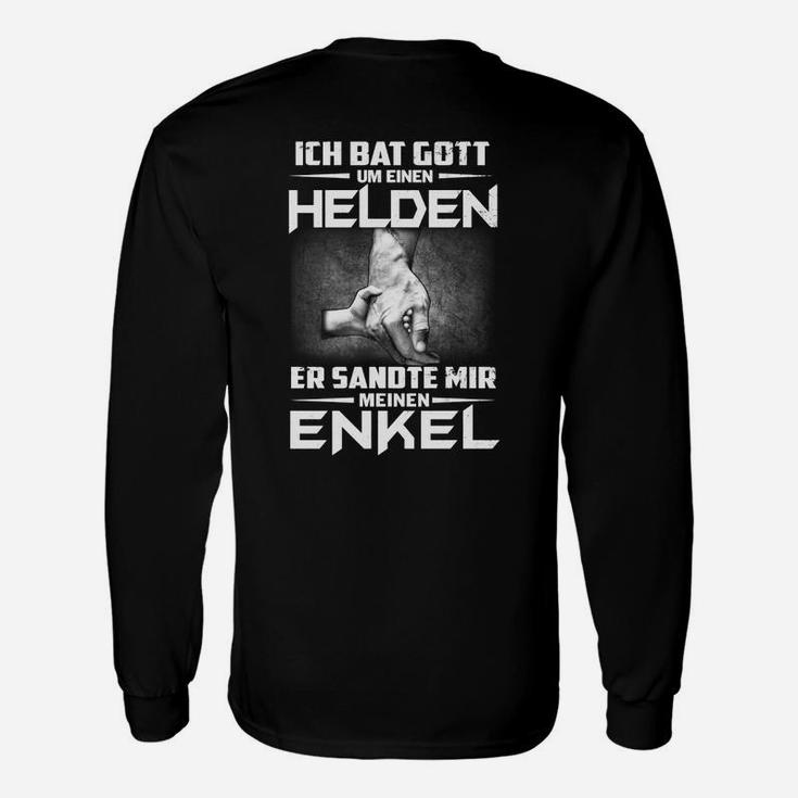 Schwarzes Langarmshirts Gott schickte meinen Enkel Hero Design