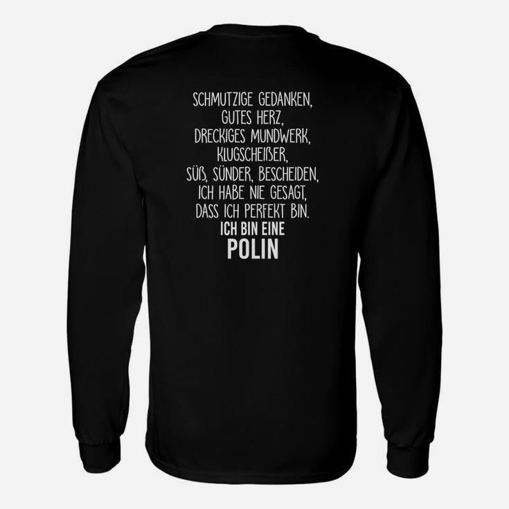 Schwarzes Langarmshirts Ich bin eine Polin - Stolze Botschaft