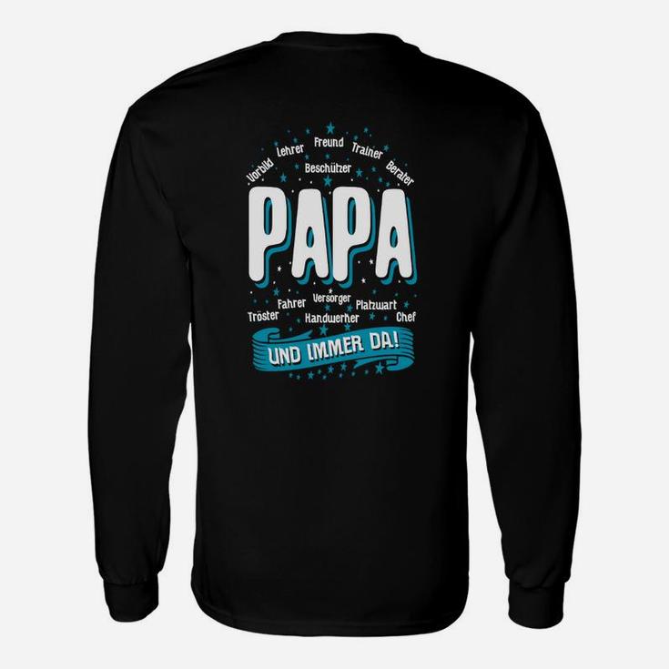 Schwarzes Vatertags-Langarmshirts PAPA - und immer da! für Väter