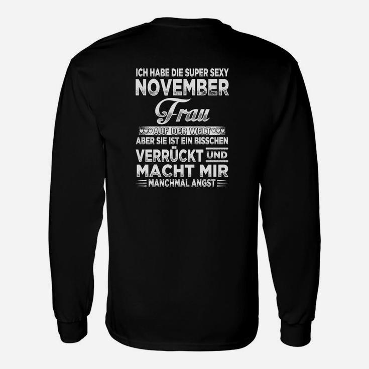 Super Sexy November Frau Geburtstags-Langarmshirts, Lustiges Spruch Tee