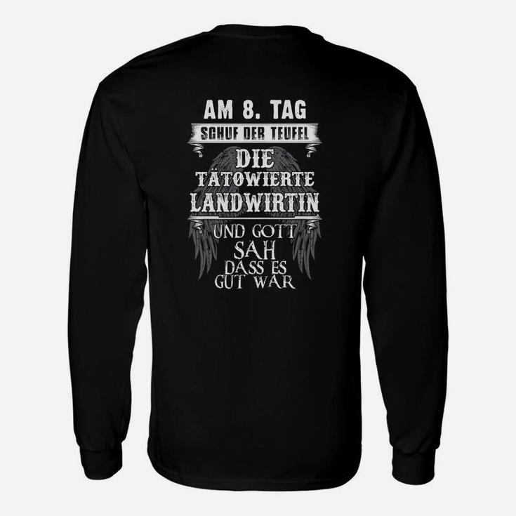 Teufel Schuf Tätowierte Landwirtin Langarmshirts