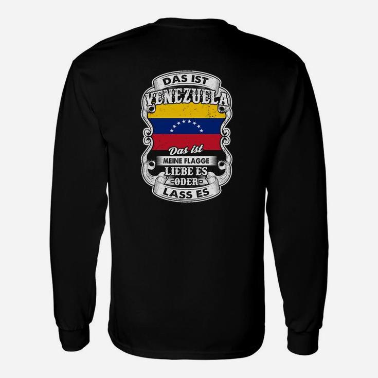 Venezuela Flaggen Langarmshirts, Patriotischer Aufdruck, Schwarz