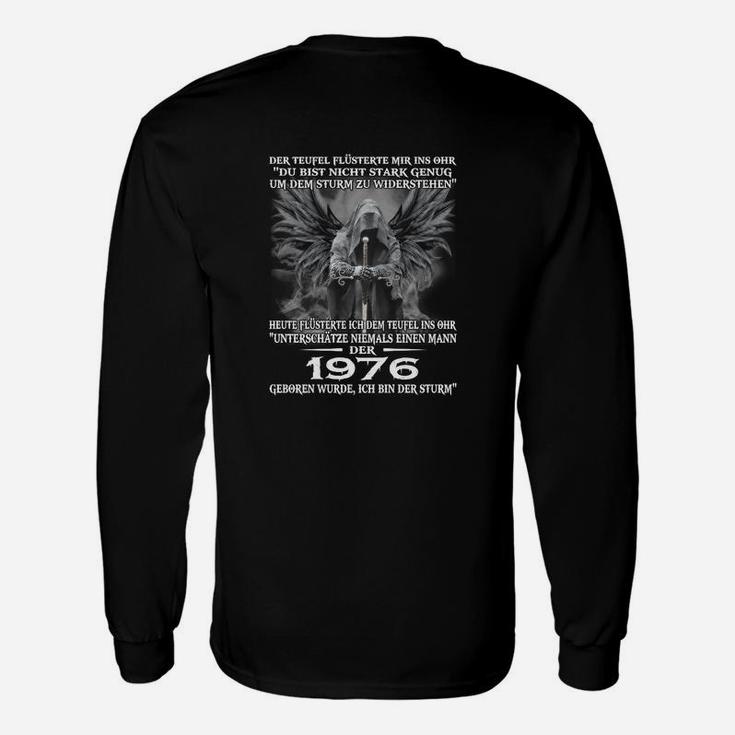 Vintage Jahrgang 1976 Langarmshirts, Schwarzes Retro Design