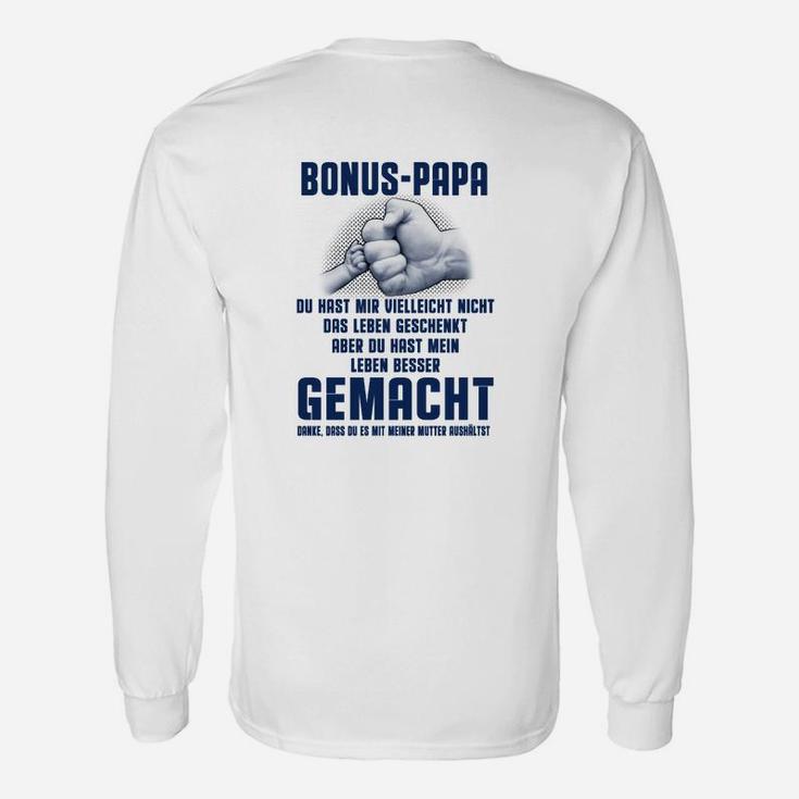 Bonus Papa Dankbarkeits-Langarmshirts mit emotionalem Text