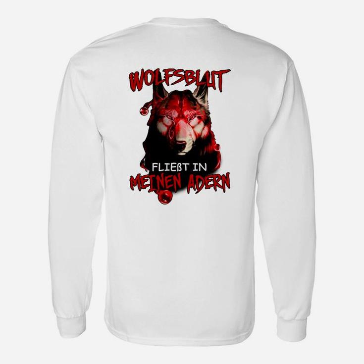 Wolfsblut in Adern Langarmshirts, Grafikdesign für Wolfsliebhaber