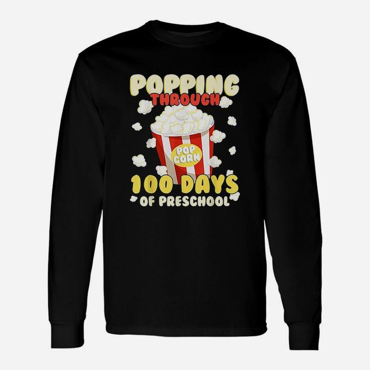 100 Days Smarter Popping Through 100 Days Of Preschool Long Sleeve T-Shirt