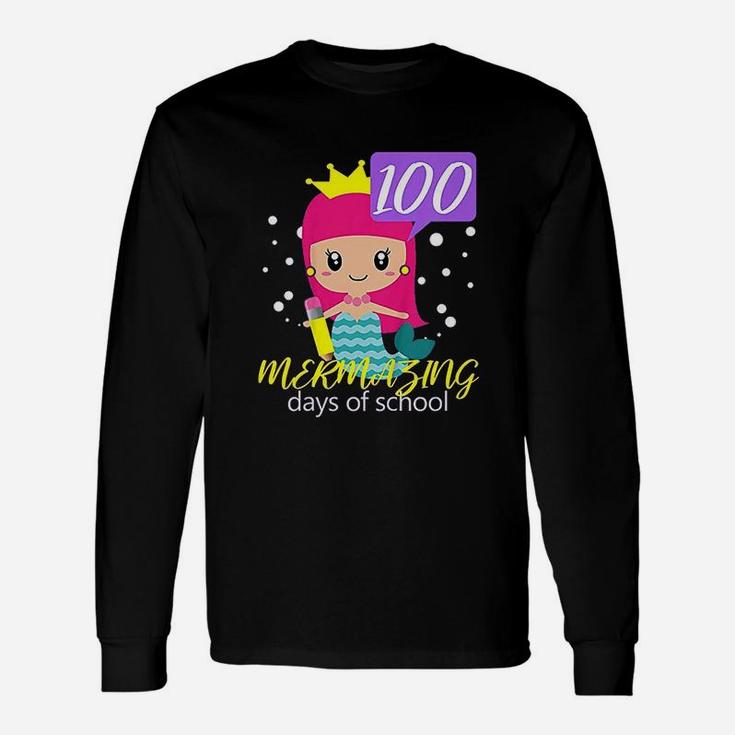 100th Day Of School Mermaid 100 Mermazing Days Long Sleeve T-Shirt