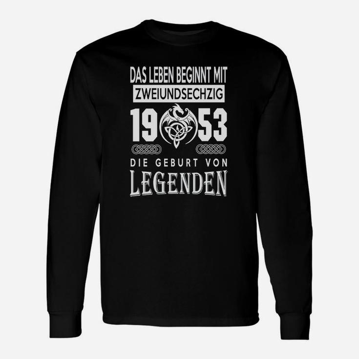 1953 Geburt von Legenden Langarmshirts, Vintage Jahrgang für Herren