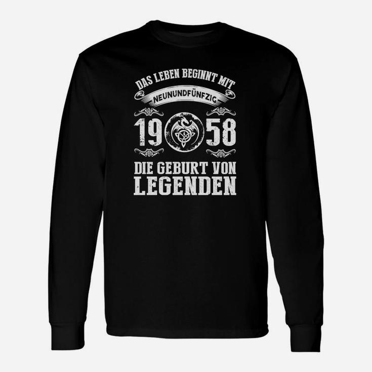 1958 59. Geburtstag Legenden Langarmshirts, Design für 59-Jährige