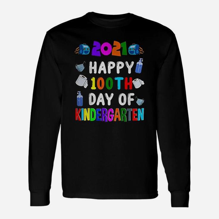 2022 Happy 100th Day Of Kindergarten Cute 100 Days Long Sleeve T-Shirt