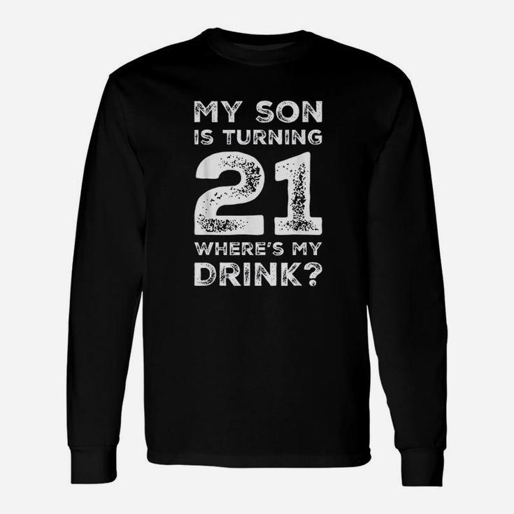 21st Birthday For Dad Mom 21 Years Old Son Squad Long Sleeve T-Shirt