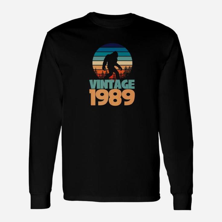 30th Birthday Vintage 1989 Bigfoot Yeti Long Sleeve T-Shirt