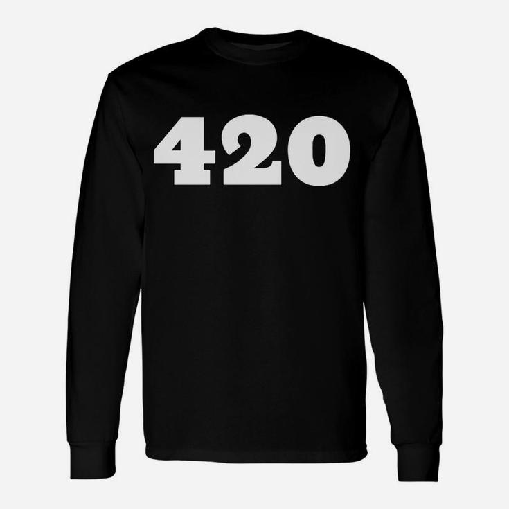 420 Aufdruck Schwarzes Langarmshirts, Mode für Freizeit