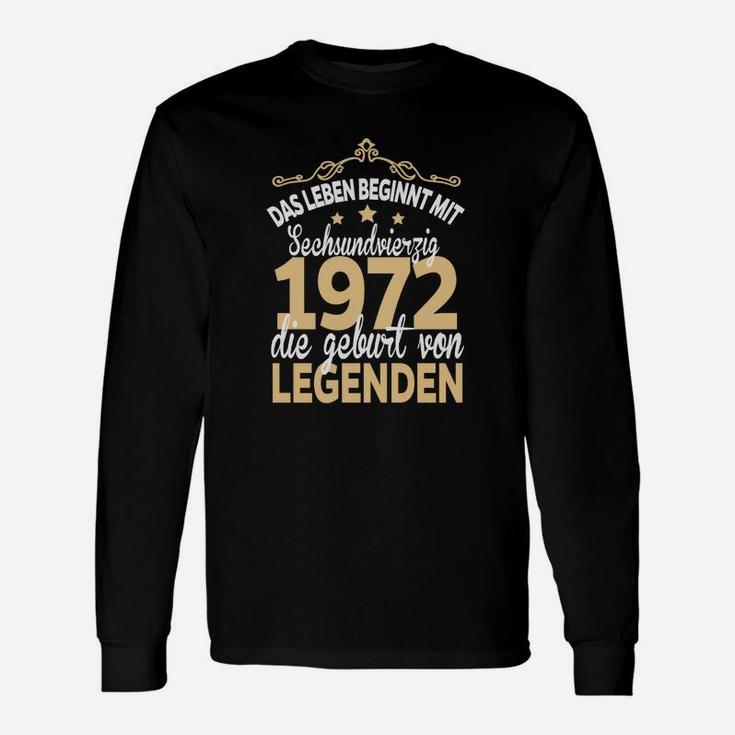 50. Geburtstag 1972 Legenden Langarmshirts, Jahrgang Retro Design
