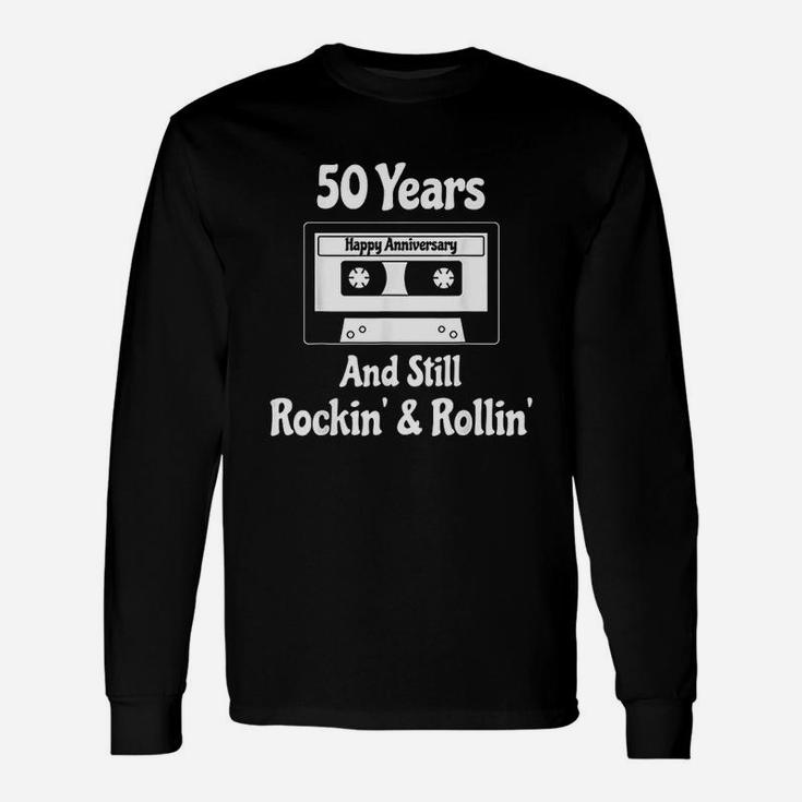 50th Wedding Anniversary 50 Yearscassette Tape Long Sleeve T-Shirt