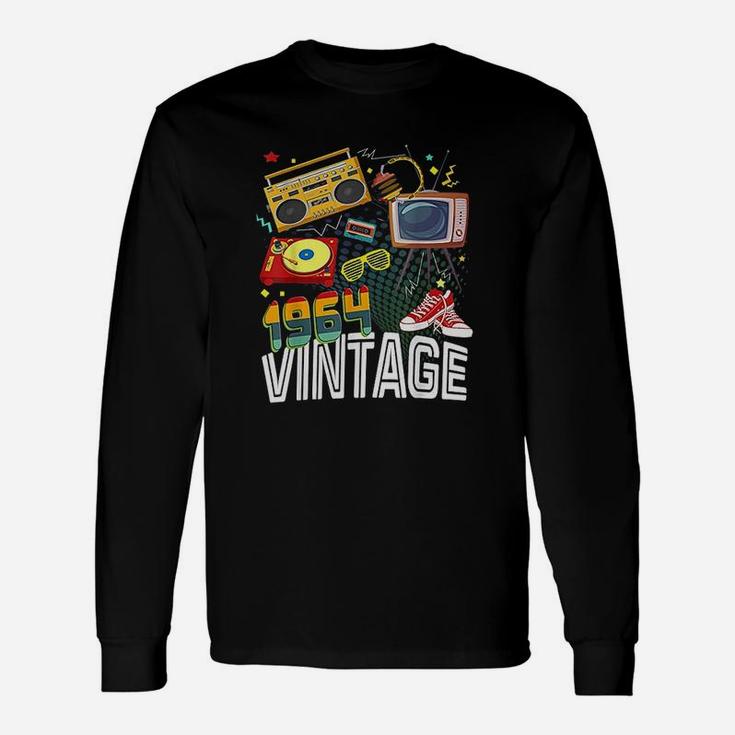 58th Birthday 58 Years Old Vintage 1964 Retro 80s 90s Style Long Sleeve T-Shirt