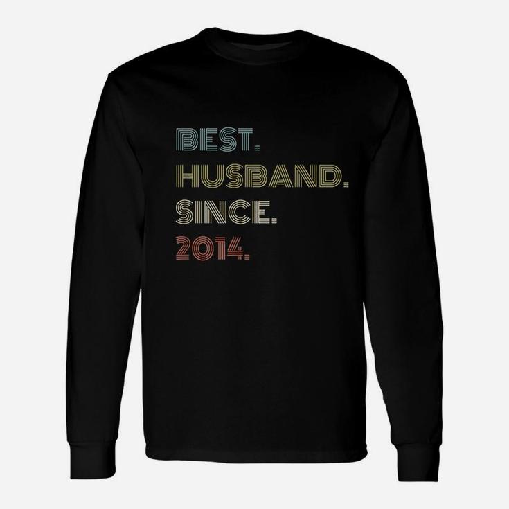 7th Wedding Anniversary Best Husband Since 2014 Long Sleeve T-Shirt