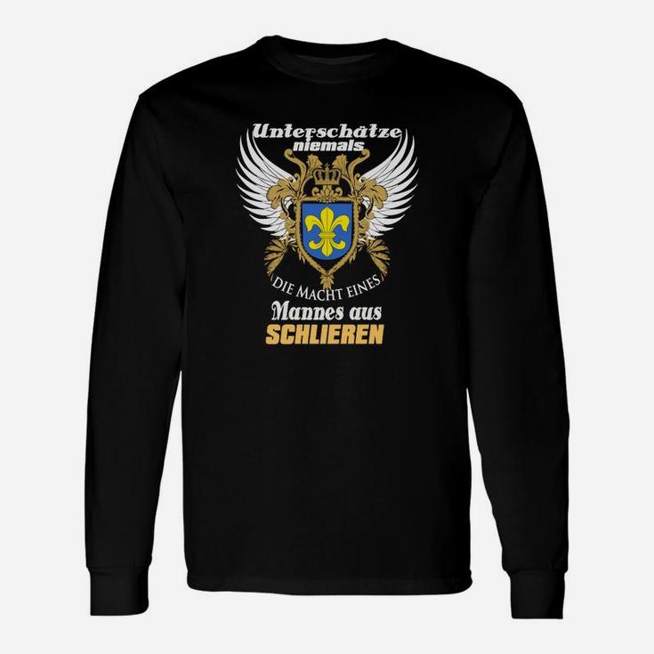 Adler Schild Motiv Langarmshirts Macht eines Mannes aus Schlieren