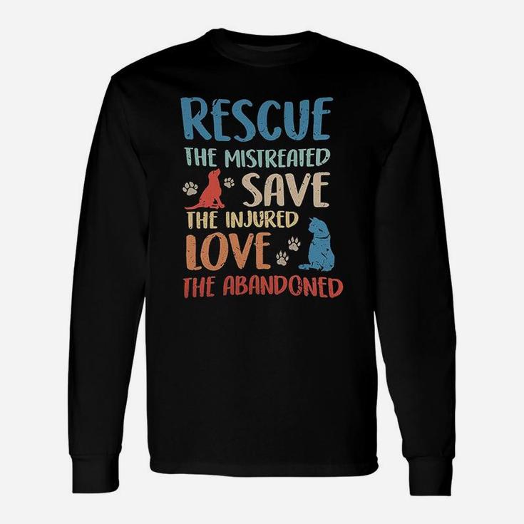 Adopt Rescue Dog Cat Rescue Dog Cat Lovers Long Sleeve T-Shirt