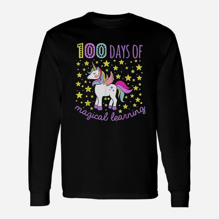 Adorable 100 Days Of Magical Learning School Unicorn Long Sleeve T-Shirt
