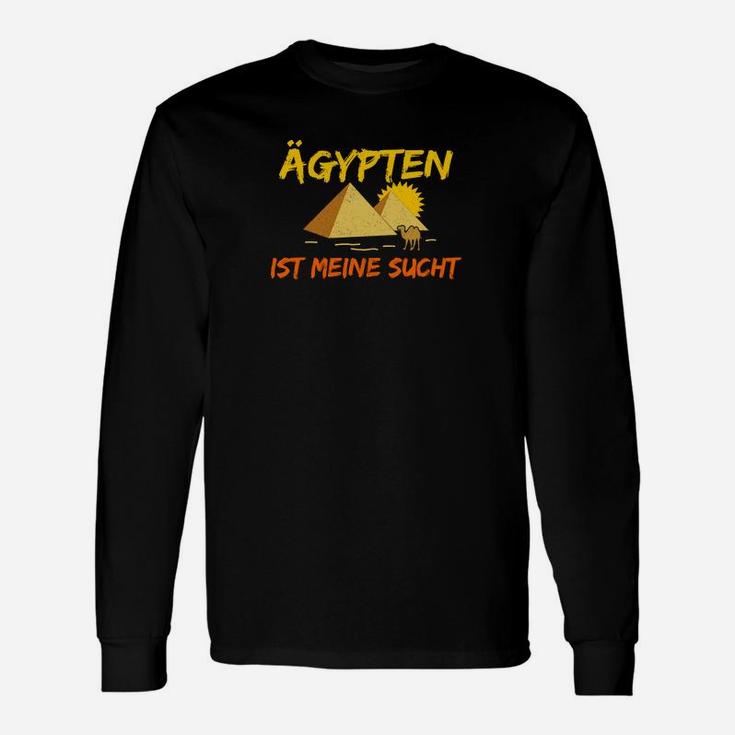 Ägypten-Motiv Schwarzes Langarmshirts, Liebhaber von Ägypten Tee