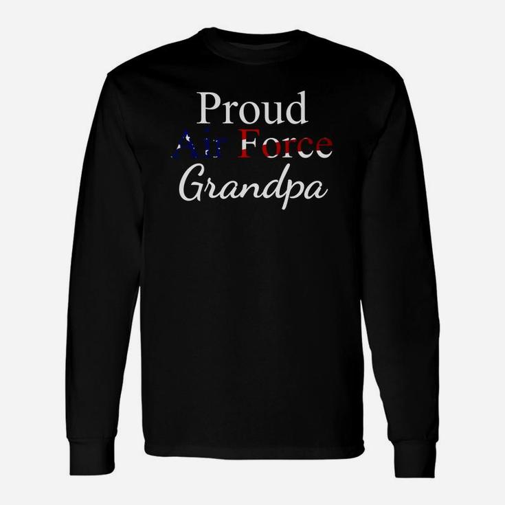 Air Force Papa Gif Proud Us Flag Airman Grandpa Long Sleeve T-Shirt