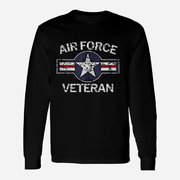 Air Force Veteran With Vintage Roundel Grunge Long Sleeve T-Shirt