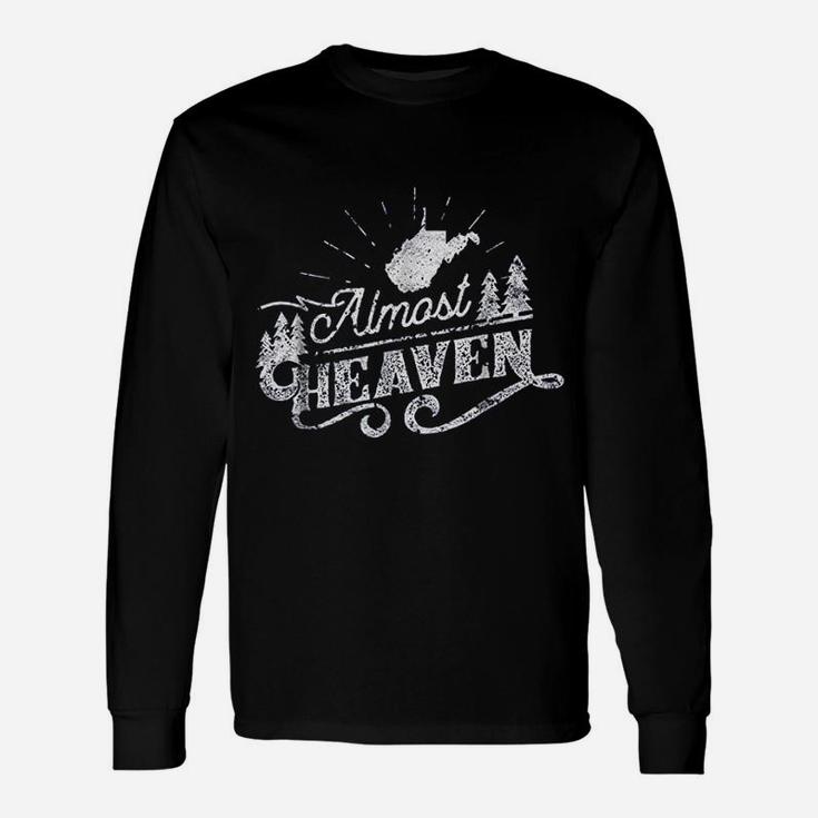 Almost Heaven West Virginia Vintage Distressed One Color Long Sleeve T-Shirt