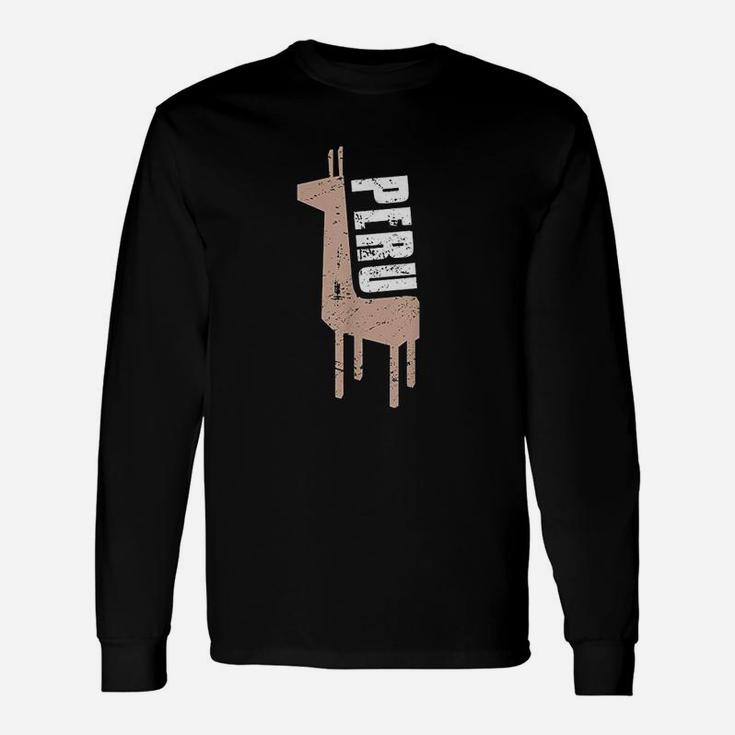 Alpaca Vintage Distressed Peru Long Sleeve T-Shirt