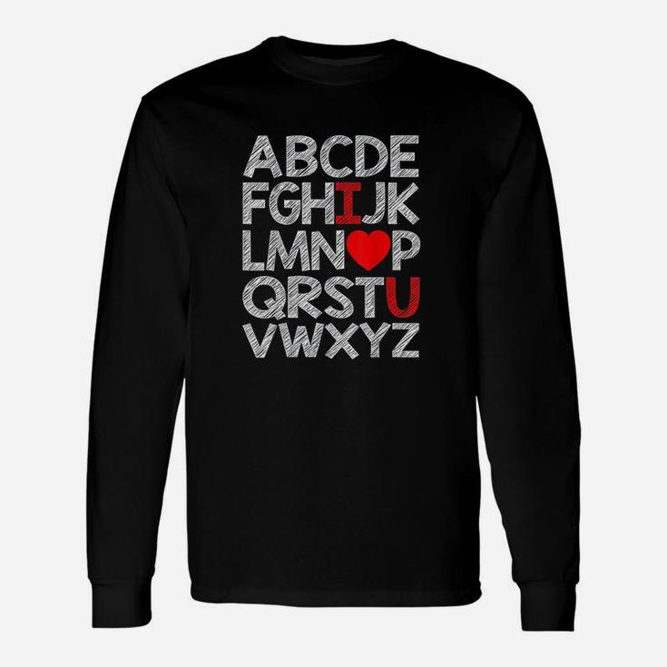 Alphabet Abc I Love You Valentines Day Heart Long Sleeve T-Shirt