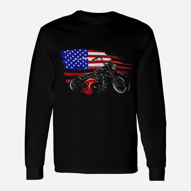 America Vintage Motorcycle Long Sleeve T-Shirt