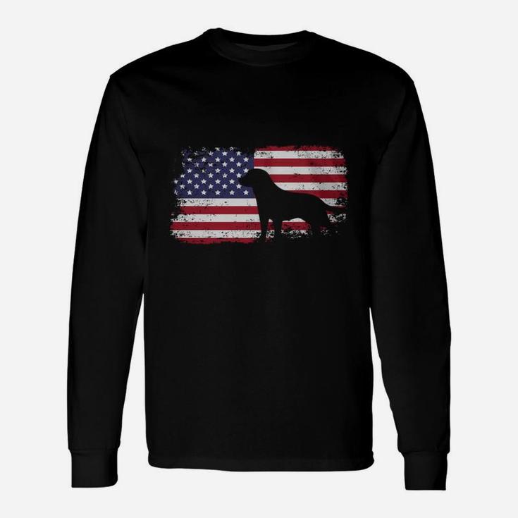 American Flag Labrador Shirt Usa Flag Labrador Shirt Long Sleeve T-Shirt
