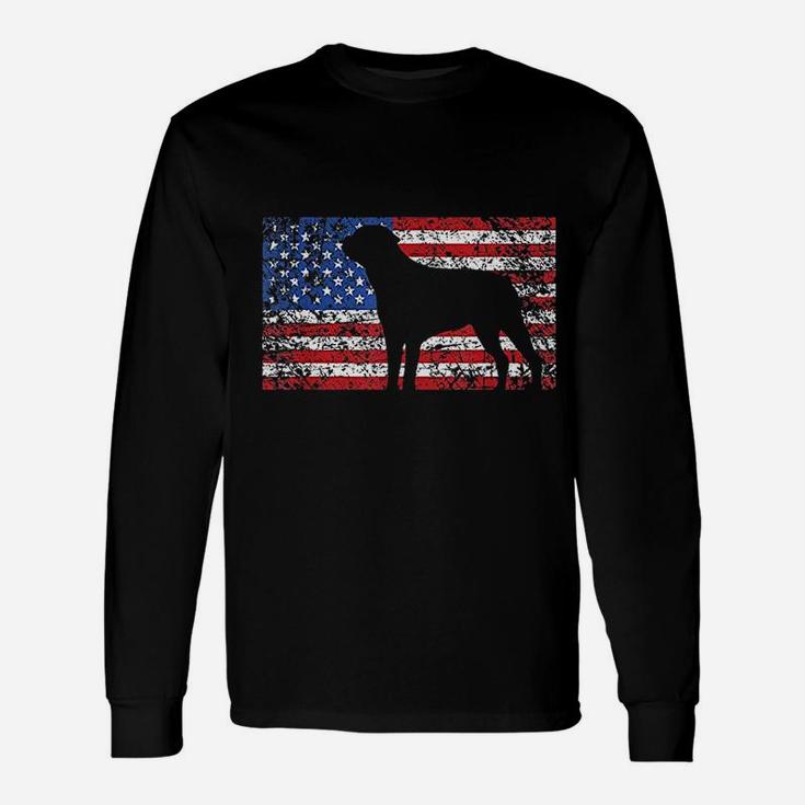 American Flag Rottweiler Dogs Long Sleeve T-Shirt