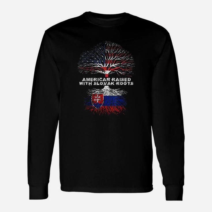 American Raised With Slovak Roots Slovakia Long Sleeve T-Shirt