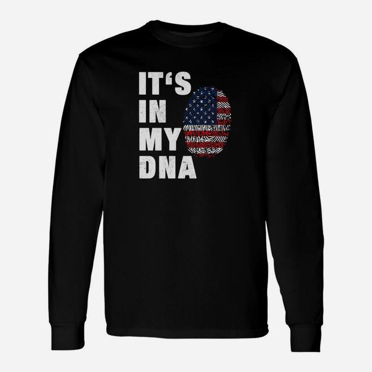Amerikanische Flagge DNA Muster Langarmshirts für Patrioten