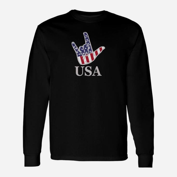 Amerikanische Gebärdensprache 4 Des Juli-s Langarmshirts