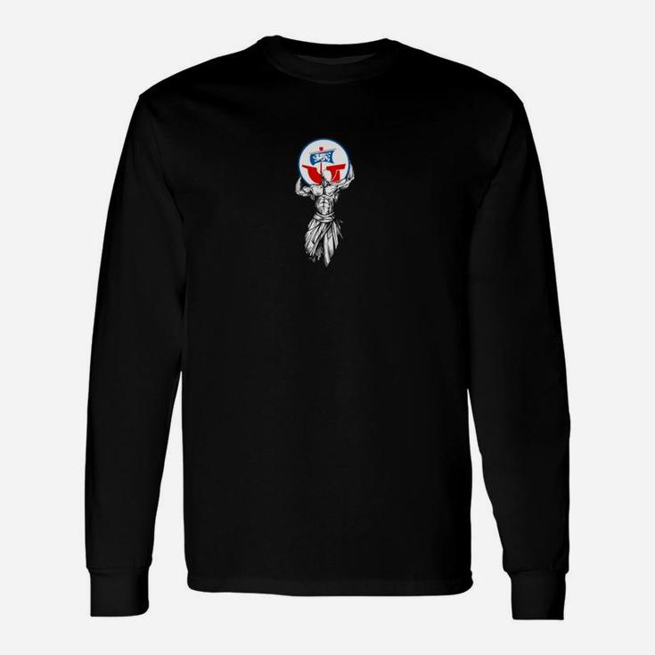 Amerikanischer Adler Emblem Schwarzes Langarmshirts, Trendiges Adler Motiv Tee