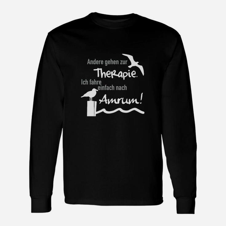 Amrum Therapie Schwarzes Langarmshirts, Spruch für Insel-Liebhaber